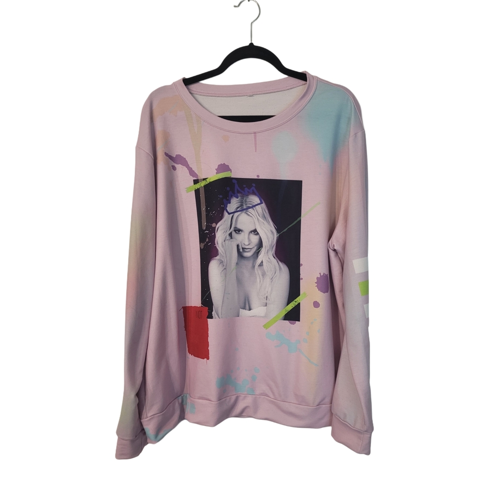 Free Britney Pink and Blue Long Sleeve Sweatshirt Size 2XL